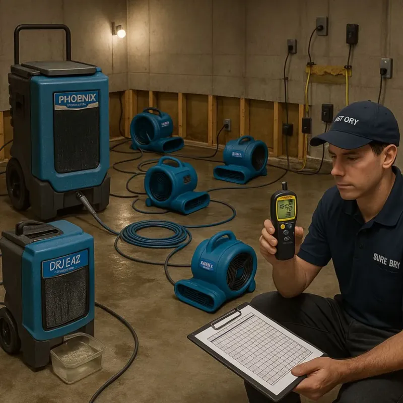 Structural Drying and Dehumidification process in Mukwonago, WI